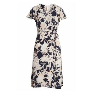 Leith | Navy NWT Peacoat Aura Floral Wrap Dress 4X